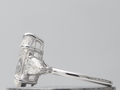3 Carat Pear Cut Moissanite Diamond Three Stone Engagement Ring