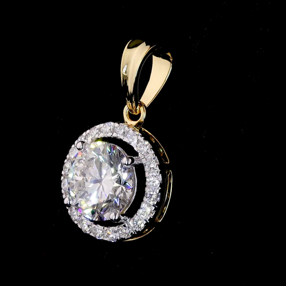 The Solenne | 2 Carat Round Diamond Halo Pendant