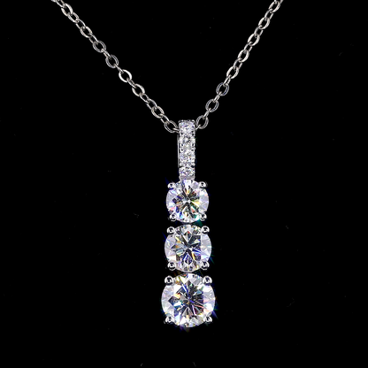 The Trio | 3.25 Carat Graduated Three Stone Round Diamond Drop Pendant