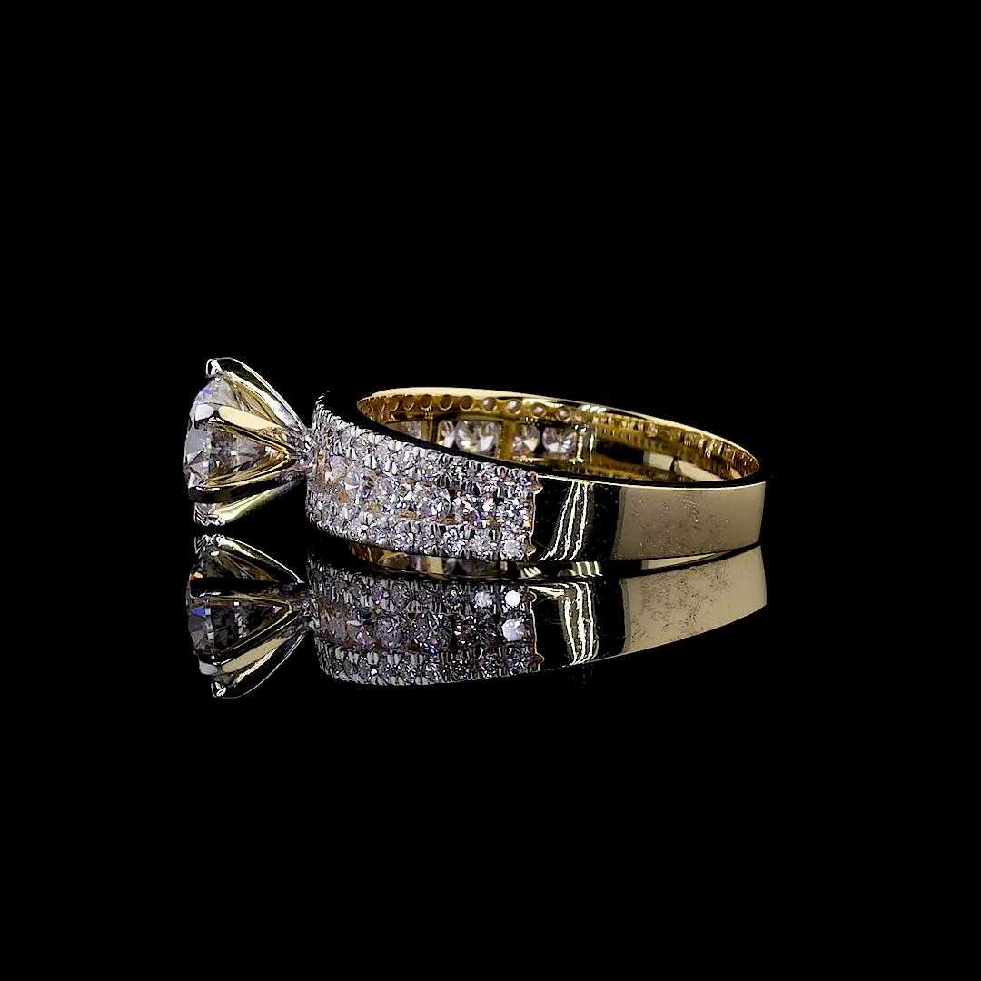 the valentina | round diamond triple row pavé engagement ring