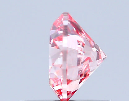 ROUND 0.73 CARAT FANCY INTENSE PINK SI1 EX EX VG SLIGHT