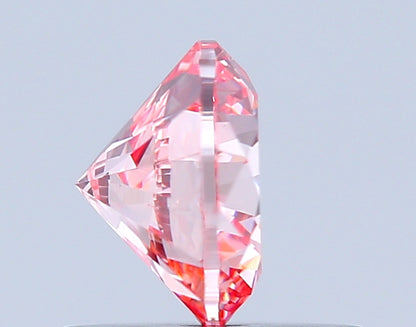 ROUND 0.73 CARAT FANCY INTENSE PINK SI1 EX EX VG SLIGHT