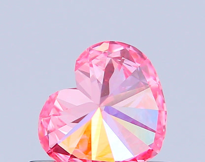 HEART 0.47 CARAT FANCY VIVID PINK VS1  VG VG SLIGHT