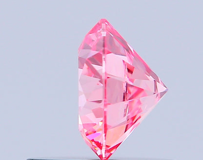 ROUND 0.64 CARAT FANCY VIVID PINK VS1 EX EX VG SLIGHT