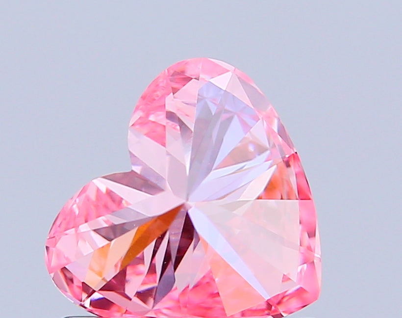 heart 0.75 carat fancy vivid pink vvs2  vg vg slight