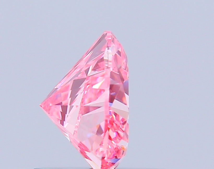 heart 0.75 carat fancy vivid pink vvs2  vg vg slight