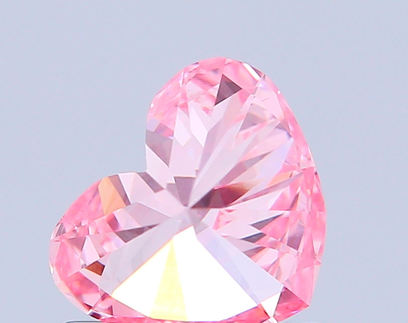 heart 0.79 carat fancy vivid pink vs1  vg ex slight