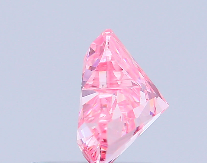 heart 0.79 carat fancy vivid pink vs1  vg ex slight
