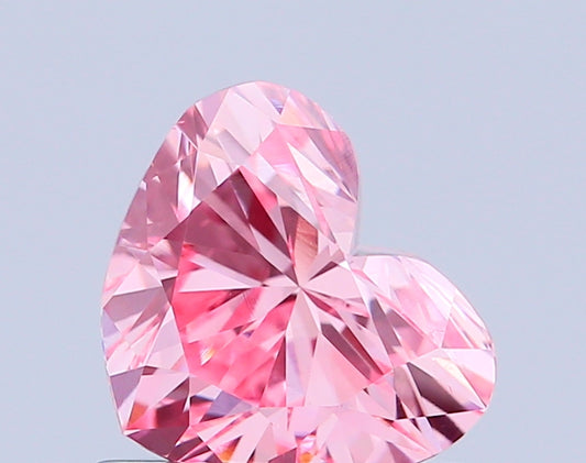 HEART 0.79 CARAT FANCY VIVID PINK VS1  VG EX SLIGHT