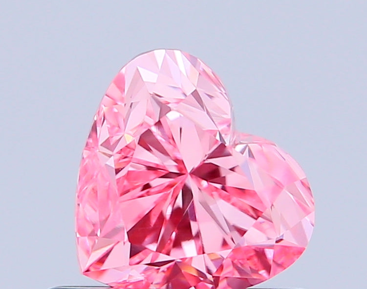 heart 0.83 carat fancy vivid pink vvs2  vg vg slight