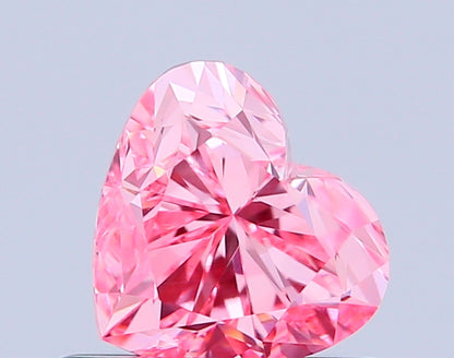 HEART 0.83 CARAT FANCY VIVID PINK VVS2  VG VG SLIGHT