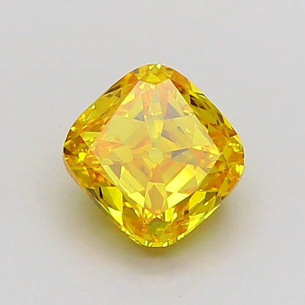 cushion 1 carat fancy vivid yellow vvs2  vg vg none