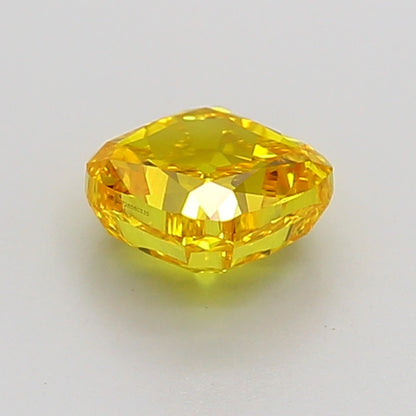CUSHION 1 CARAT FANCY VIVID YELLOW VVS2  VG VG NONE