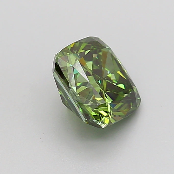 cushion 1.21 carat fancy vivid green vs1  ex vg none