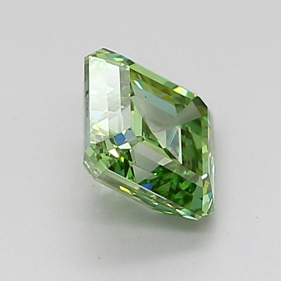 asscher 1 carat fancy vivid green vs2  vg vg none