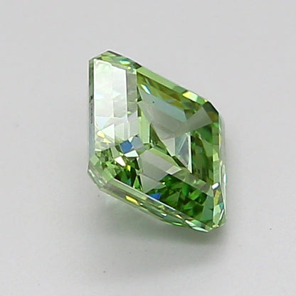 ASSCHER 1 CARAT FANCY VIVID GREEN VS2  VG VG NONE