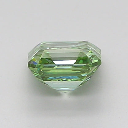 ASSCHER 1 CARAT FANCY VIVID GREEN VS2  VG VG NONE