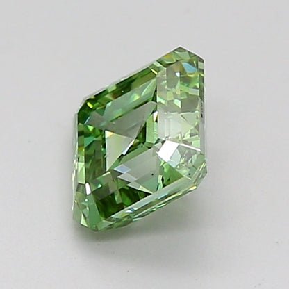 ASSCHER 1 CARAT FANCY VIVID GREEN VS2  VG VG NONE