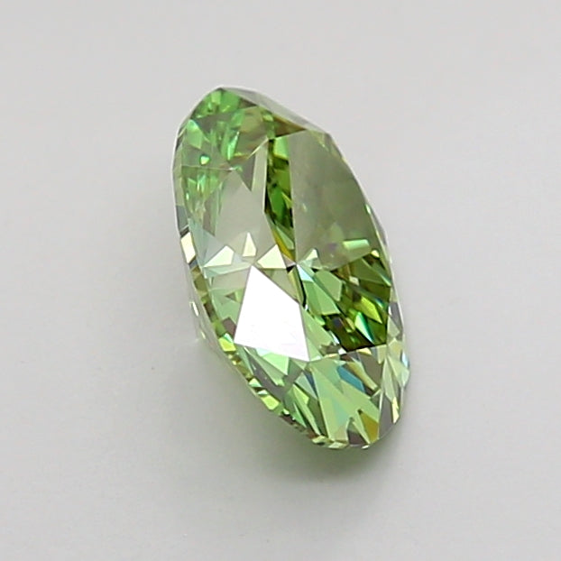 oval 1 carat fancy vivid green vvs2  ex ex very slight