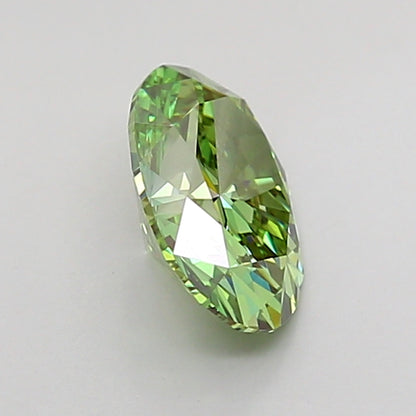 OVAL 1 CARAT FANCY VIVID GREEN VVS2  EX EX VERY SLIGHT