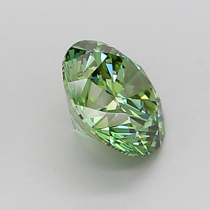 ROUND 1.1 CARAT FANCY VIVID GREEN VVS1 ID EX EX VERY SLIGHT