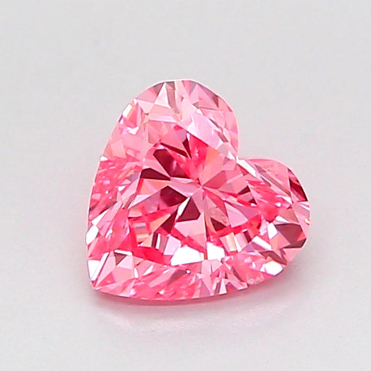 HEART 0.7 CARAT FANCY VIVID PINK VS1  VG VG SLIGHT
