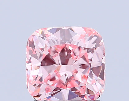 CUSHION 1.54 CARAT FANCY INTENSE PINK VS1  VG VG STRONG