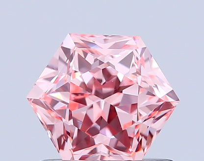 HEXAGONAL 1.02 CARAT FANCY INTENSE PINK VS1  VG VG STRONG
