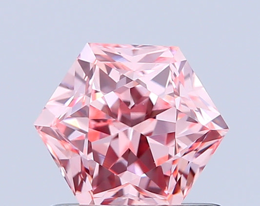 HEXAGONAL 1.02 CARAT FANCY INTENSE PINK VS1  VG VG STRONG