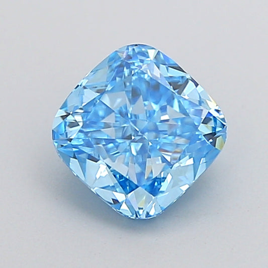 CUSHION 1 CARAT FANCY VIVID BLUE VVS2  VG VG NONE
