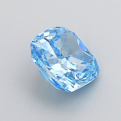 CUSHION 1 CARAT FANCY VIVID BLUE VVS2  VG VG NONE