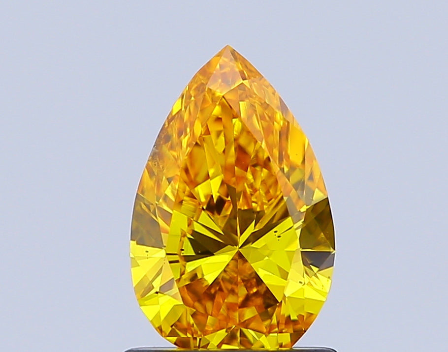 pear 1 carat fancy vivid yellow si1  vg vg none