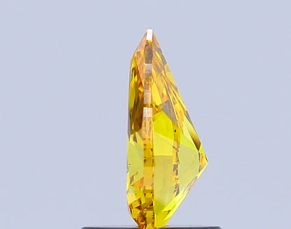 PEAR 1 CARAT FANCY VIVID YELLOW SI1  VG VG NONE