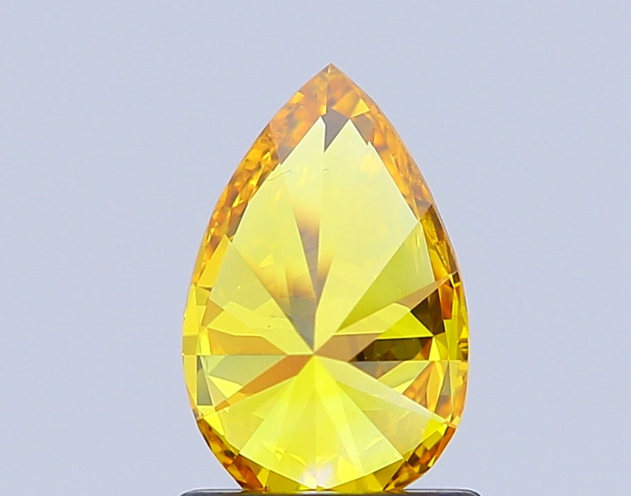pear 1 carat fancy vivid yellow si1  vg vg none