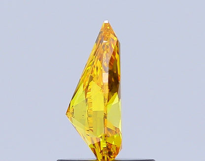 PEAR 1 CARAT FANCY VIVID YELLOW SI1  VG VG NONE