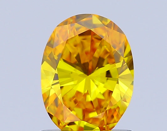 OVAL 1 CARAT FANCY VIVID YELLOW VVS2  VG VG NONE