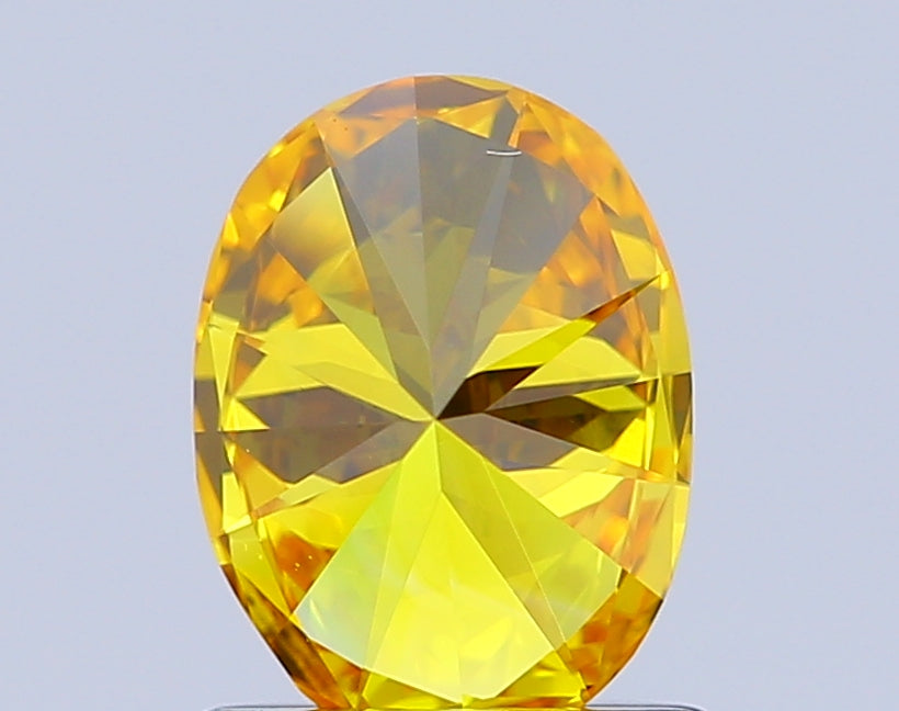 oval 1 carat fancy vivid yellow vvs2  vg vg none