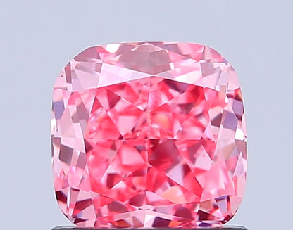 CUSHION 1.03 CARAT FANCY VIVID PINK VS2  VG VG STRONG