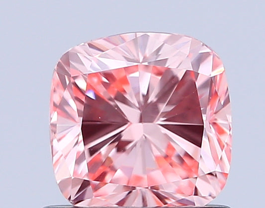 CUSHION 1 CARAT FANCY INTENSE PINK VVS2  VG VG STRONG