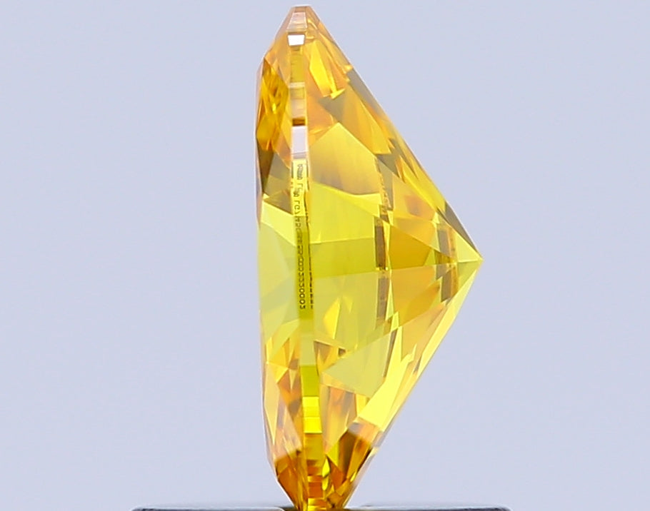 oval 0.99 carat fancy vivid yellow vs2  ex vg none