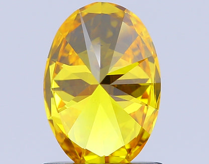 OVAL 0.99 CARAT FANCY VIVID YELLOW VS2  EX VG NONE