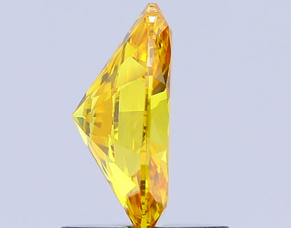 OVAL 0.99 CARAT FANCY VIVID YELLOW VS2  EX VG NONE