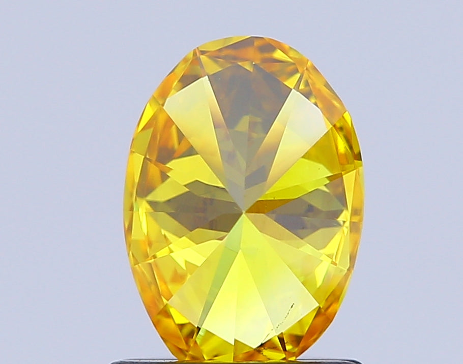 oval 0.99 carat fancy vivid yellow vs2  vg vg none