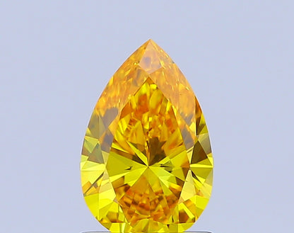 PEAR 1.01 CARAT FANCY VIVID YELLOW VS1  VG VG NONE