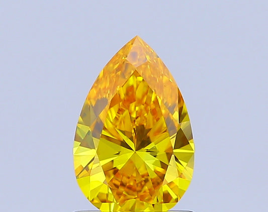 PEAR 1.01 CARAT FANCY VIVID YELLOW VS1  VG VG NONE