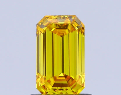 EMERALD 1.03 CARAT FANCY VIVID YELLOW VVS2  VG VG NONE