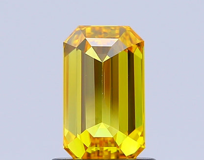EMERALD 1.03 CARAT FANCY VIVID YELLOW VVS2  VG VG NONE