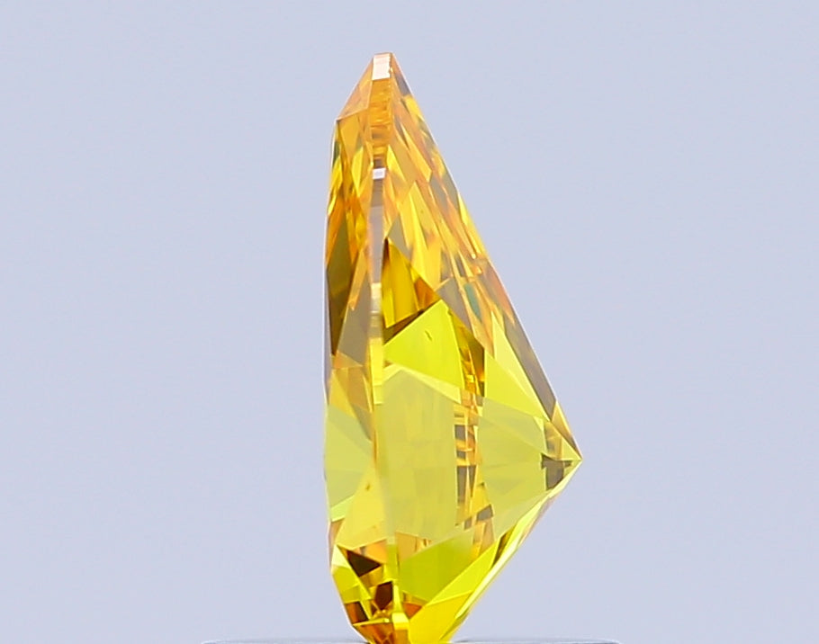 pear 0.99 carat fancy vivid yellow vs1  ex ex none