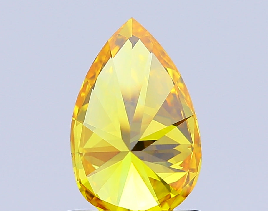 pear 0.99 carat fancy vivid yellow vs1  ex ex none