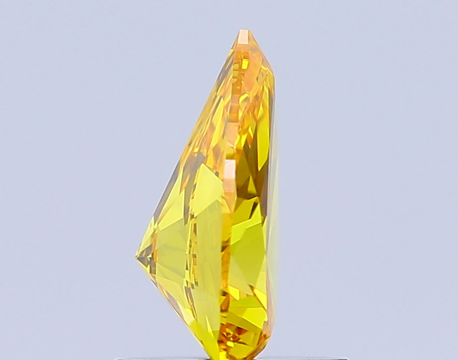 pear 0.99 carat fancy vivid yellow vs1  ex ex none